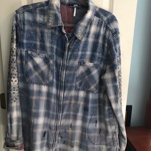 Free People oversized plaid shirt